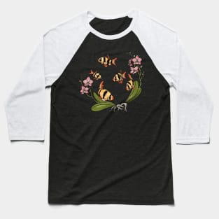 Tropical Fish tiger barbs and orchids Baseball T-Shirt